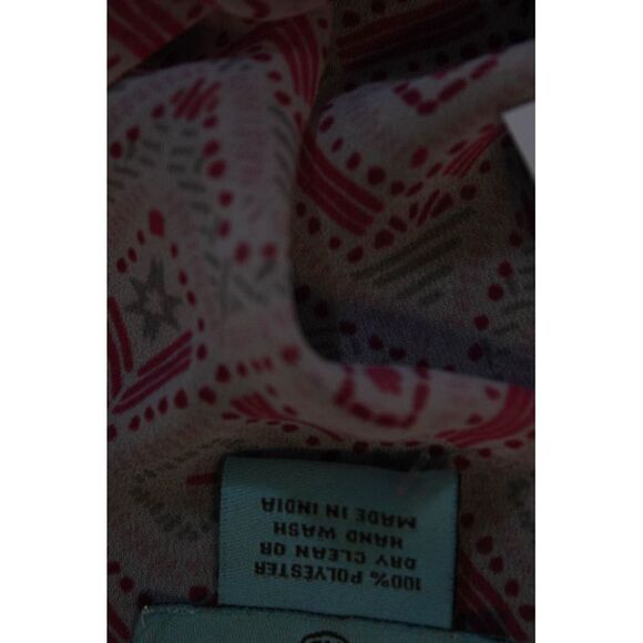 Letarte Handmade Women's Abstract Print Tassel Trim Swimwear Coverup Pink Size X - Picture 5 of 5